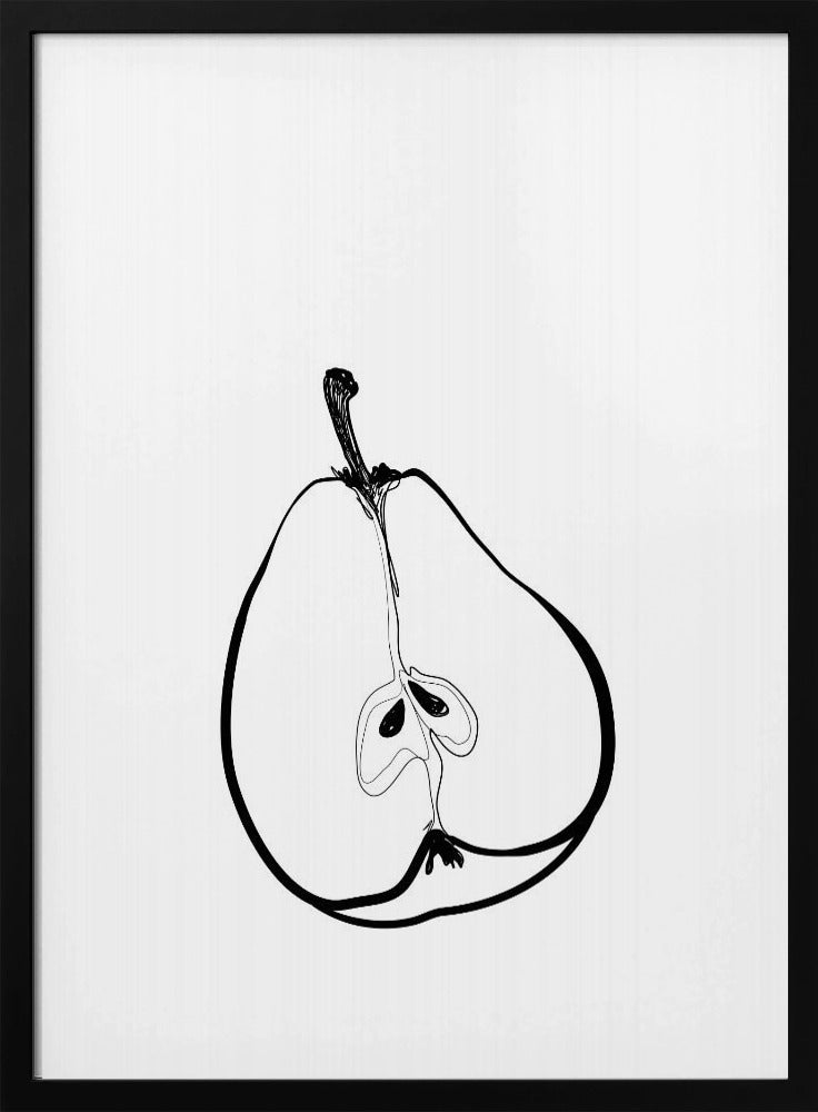 Strichzeichnung halbe Birne | Poster - Kunstdruck