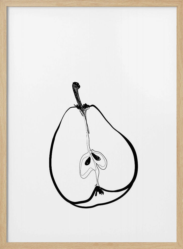 Strichzeichnung halbe Birne | Poster - Kunstdruck