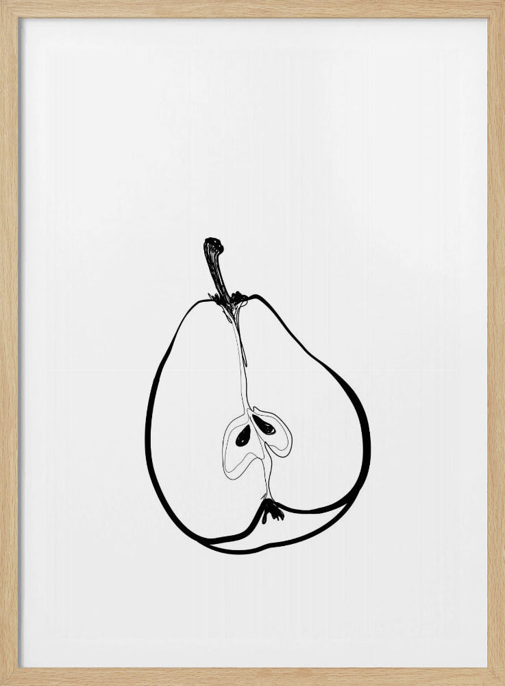 Strichzeichnung halbe Birne | Poster - Kunstdruck