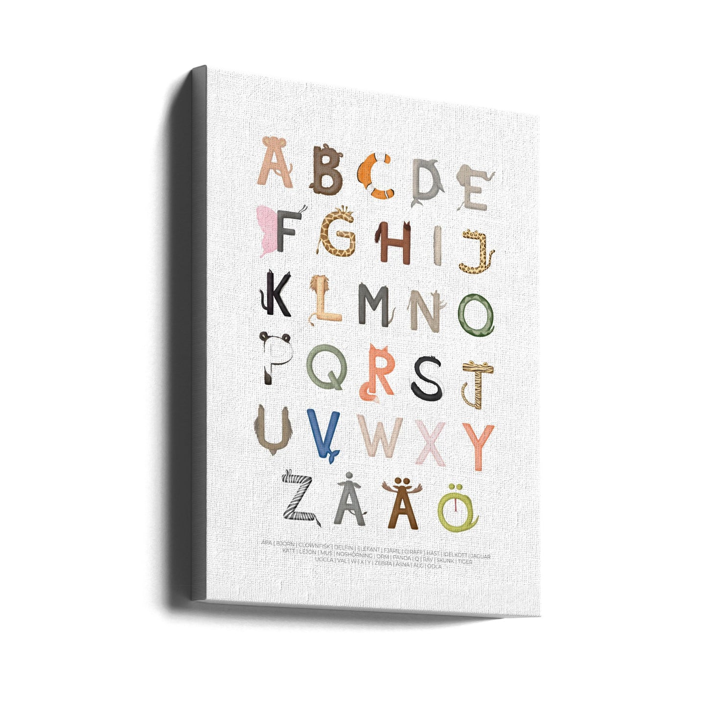 Letras de animales | Impresiones en Lienzo