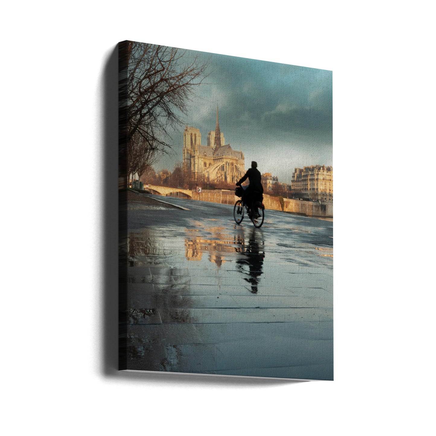 Notre Dame und Radfahrer | Leinwand-Bilder