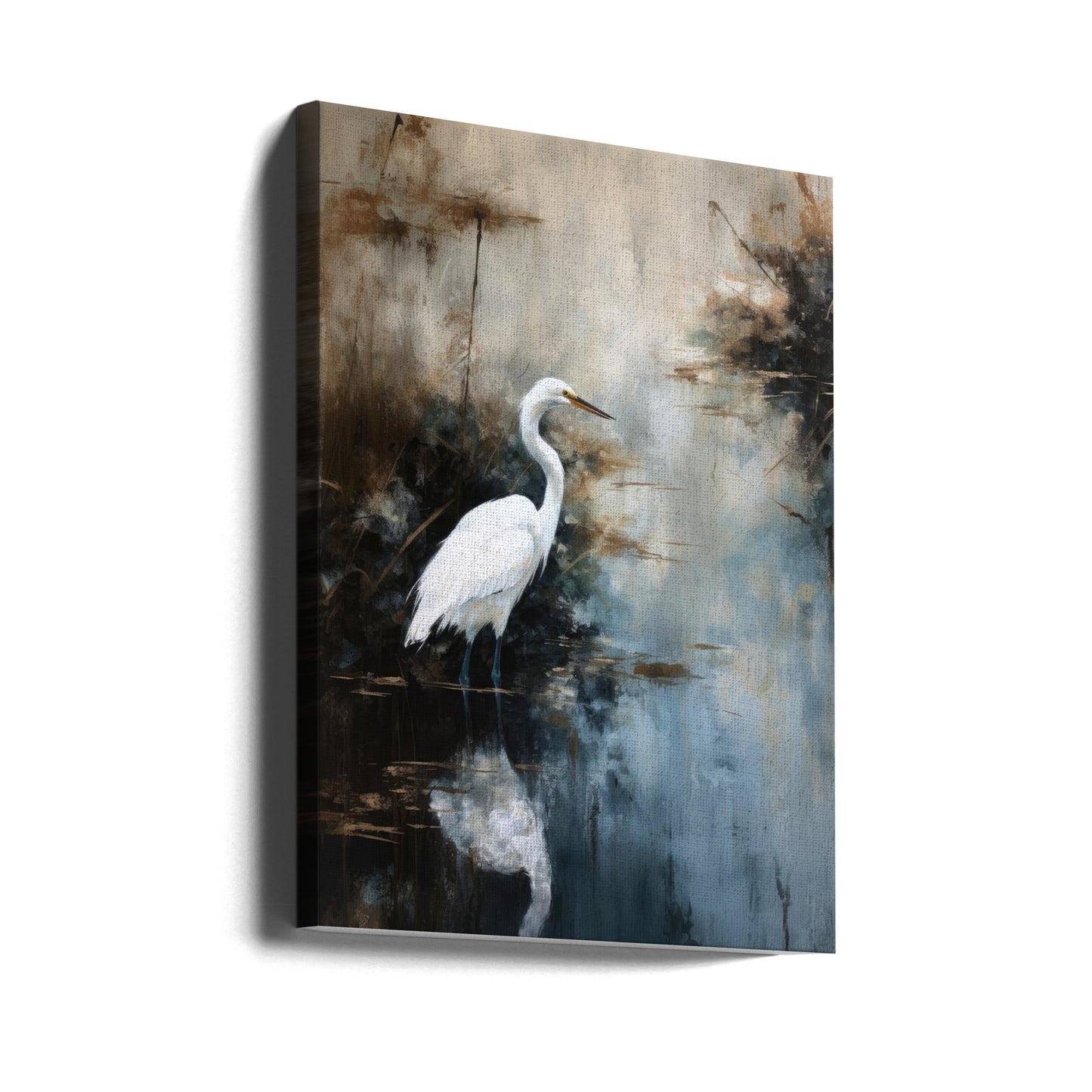 Aigrette dans le lac | Tableaux sur Toile