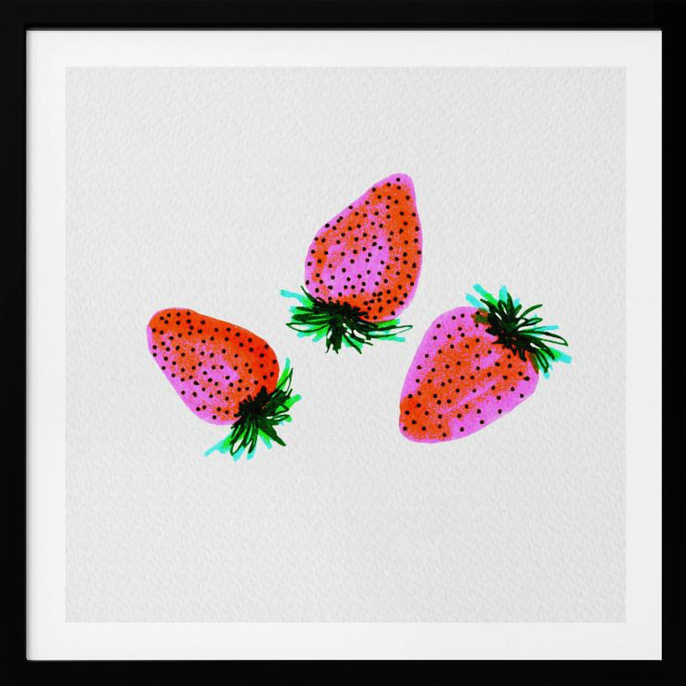 Red Lavender Sweet Strawberries Fruit | Poster