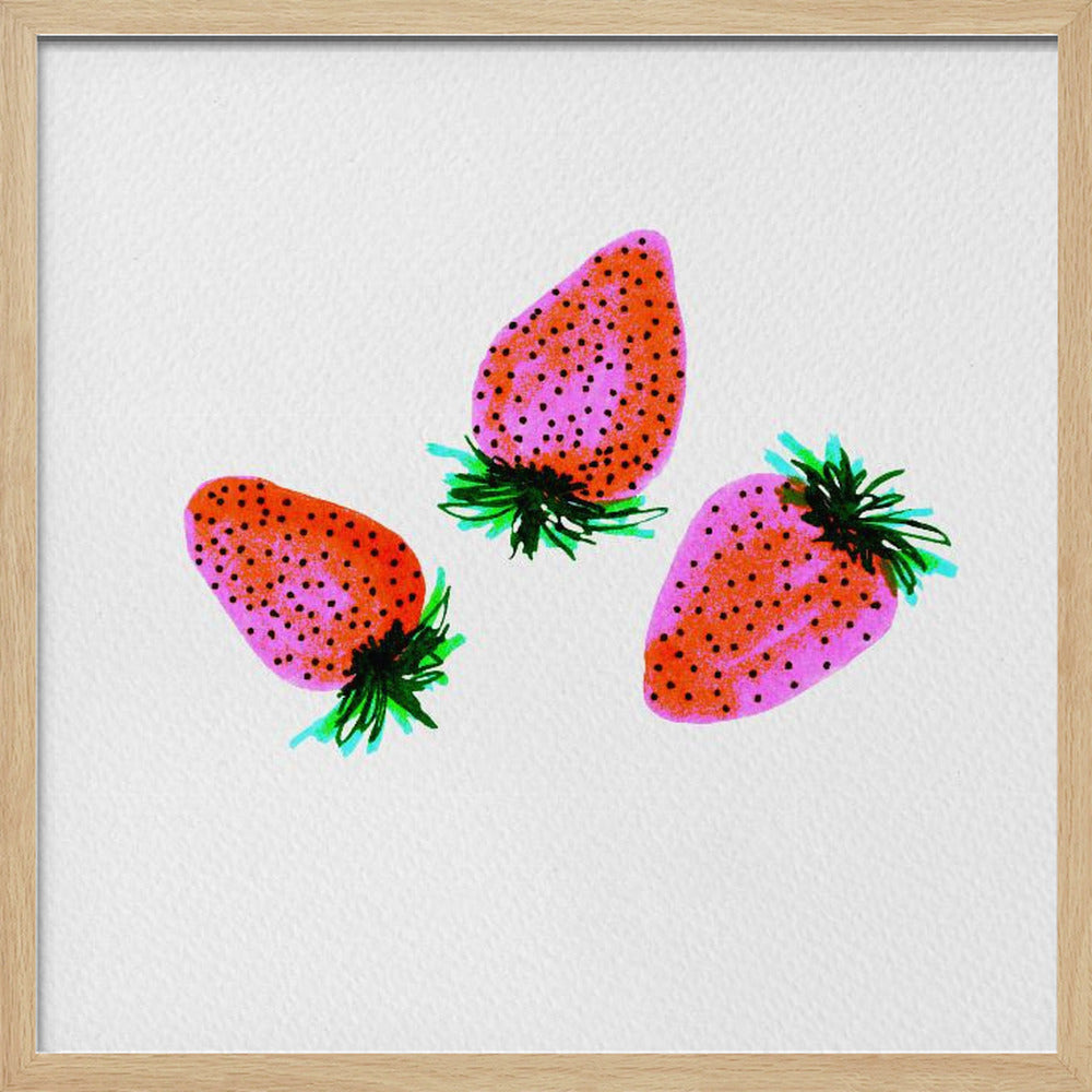 Red Lavender Sweet Strawberries Fruit | Poster