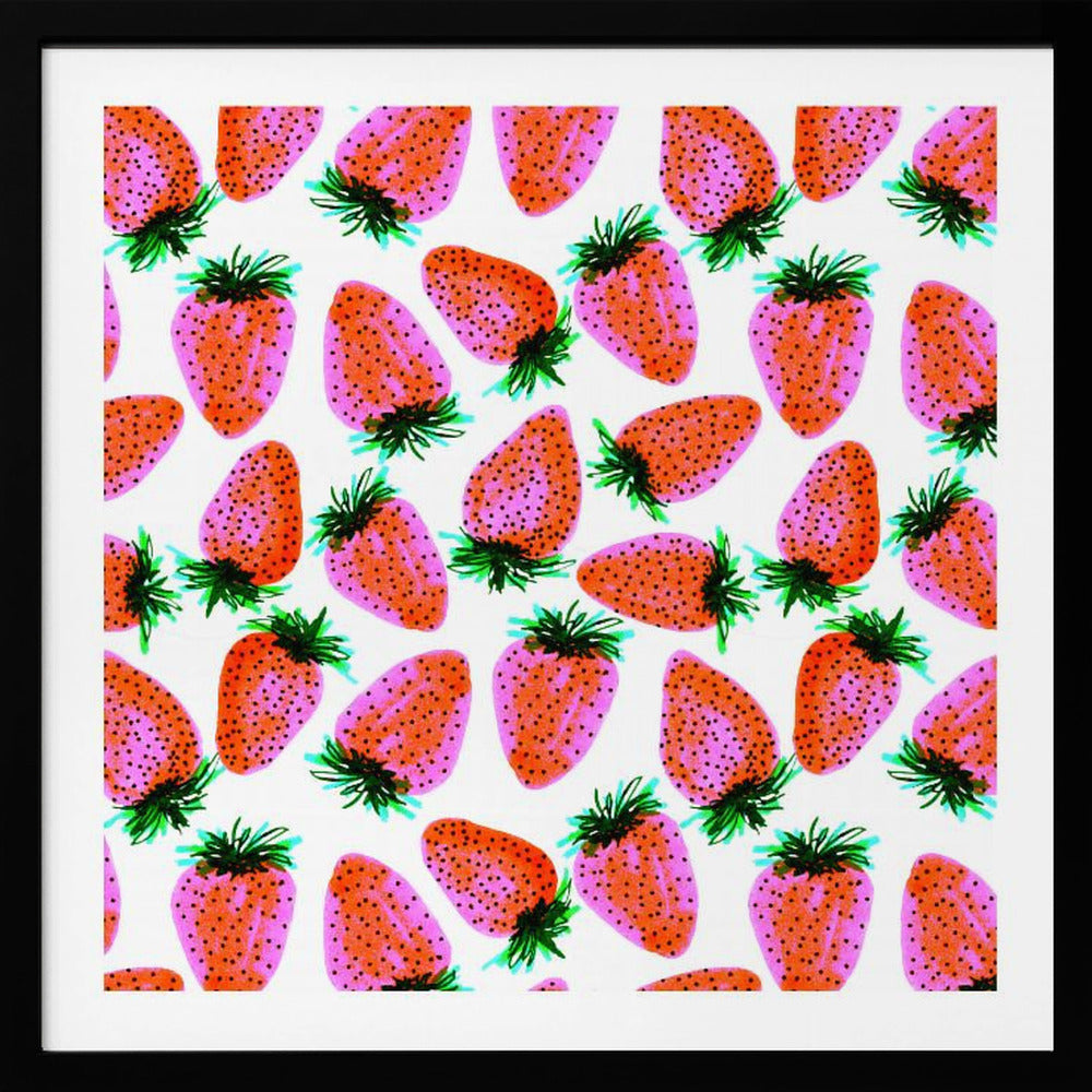 Lavender Red Strawberries Fruit | Poster