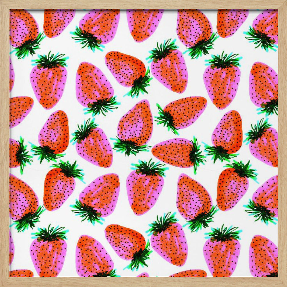 Lavender Red Strawberries Fruit | Poster