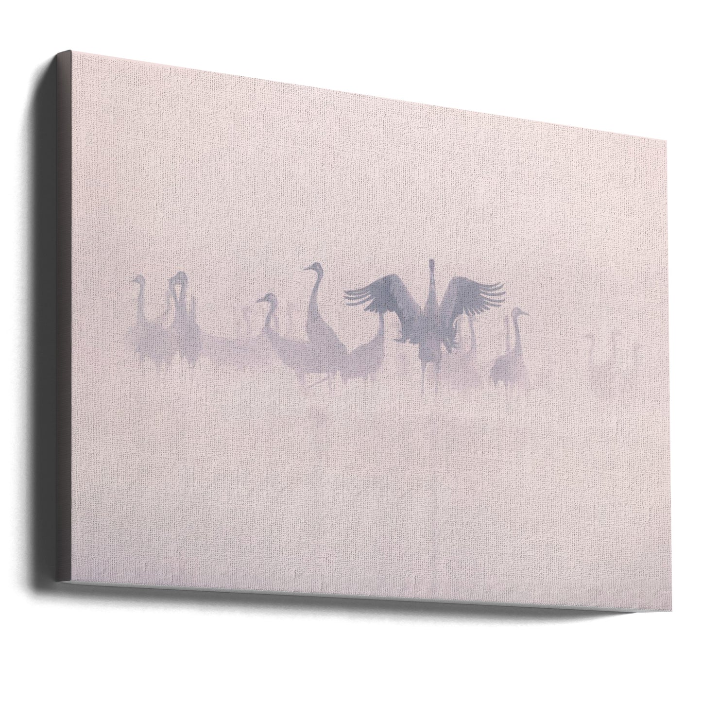 Tranor i morgondimman | Canvas