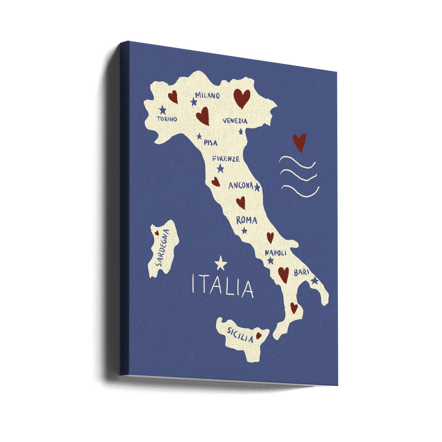 Mappa dell'Italia | Stampe su Tela