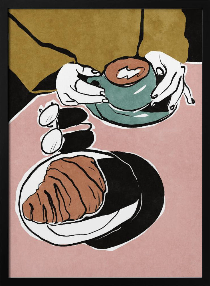 Croissant und Milchkaffee | Poster