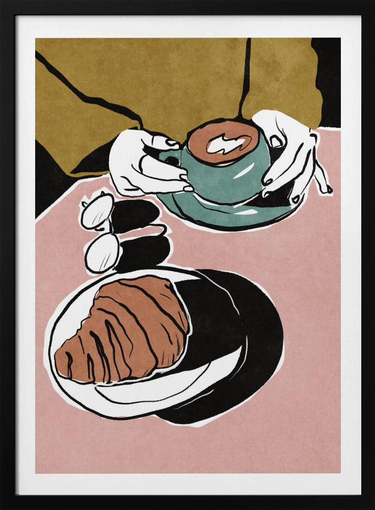 Croissant und Milchkaffee | Poster
