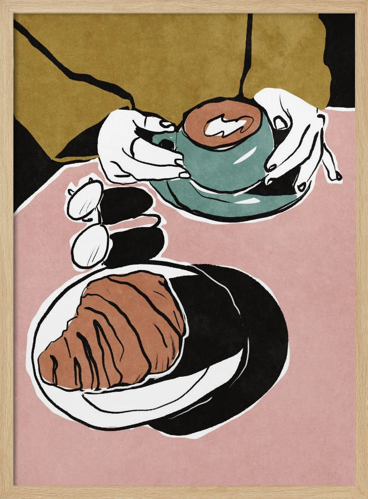 Croissant und Milchkaffee | Poster