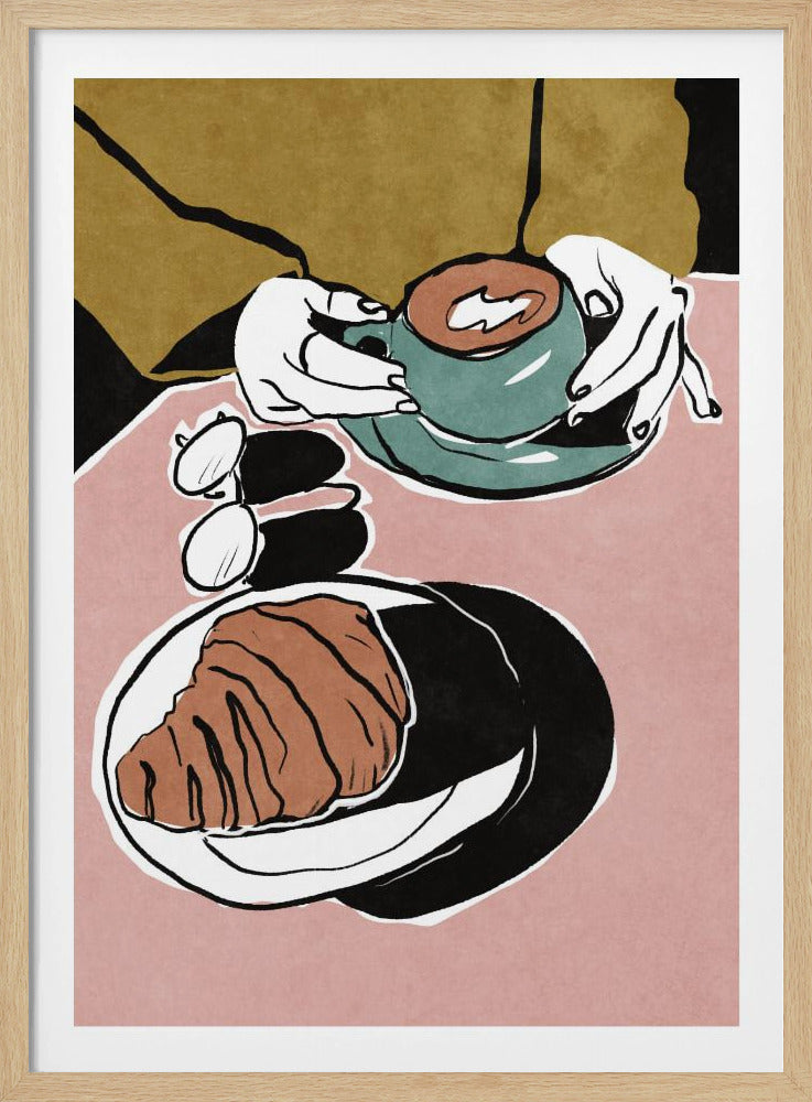 Croissant und Milchkaffee | Poster
