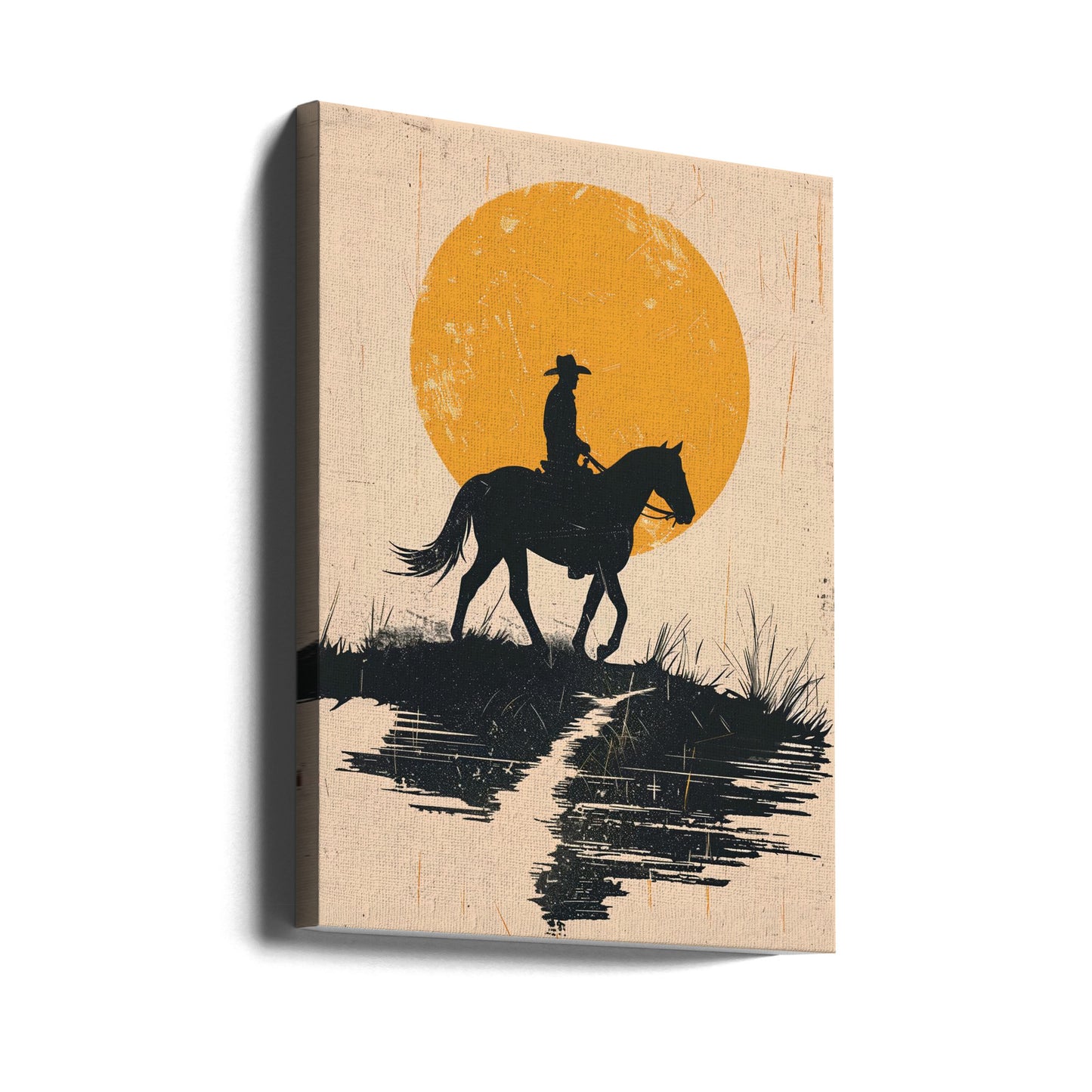 Cowboy al tramonto | Stampe su Tela