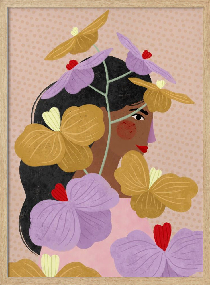 Hidden Behind Yellow Purple Flowers | Poster