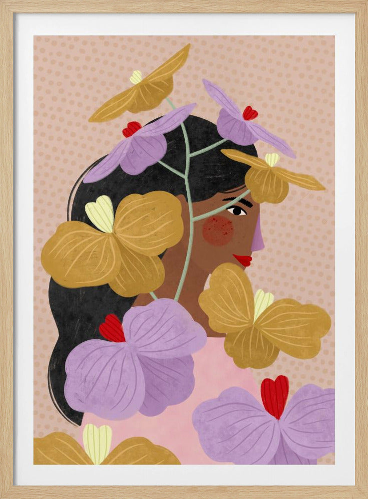 Hidden Behind Yellow Purple Flowers | Poster