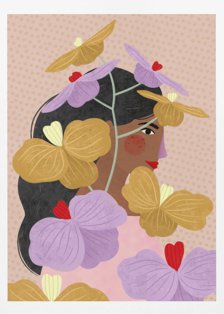 Hidden Behind Yellow Purple Flowers | Poster