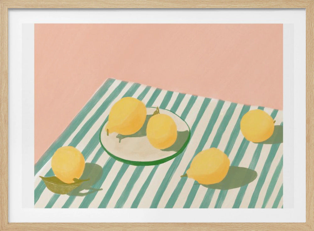 Citroner og striber | Plakater - Kunsttryk