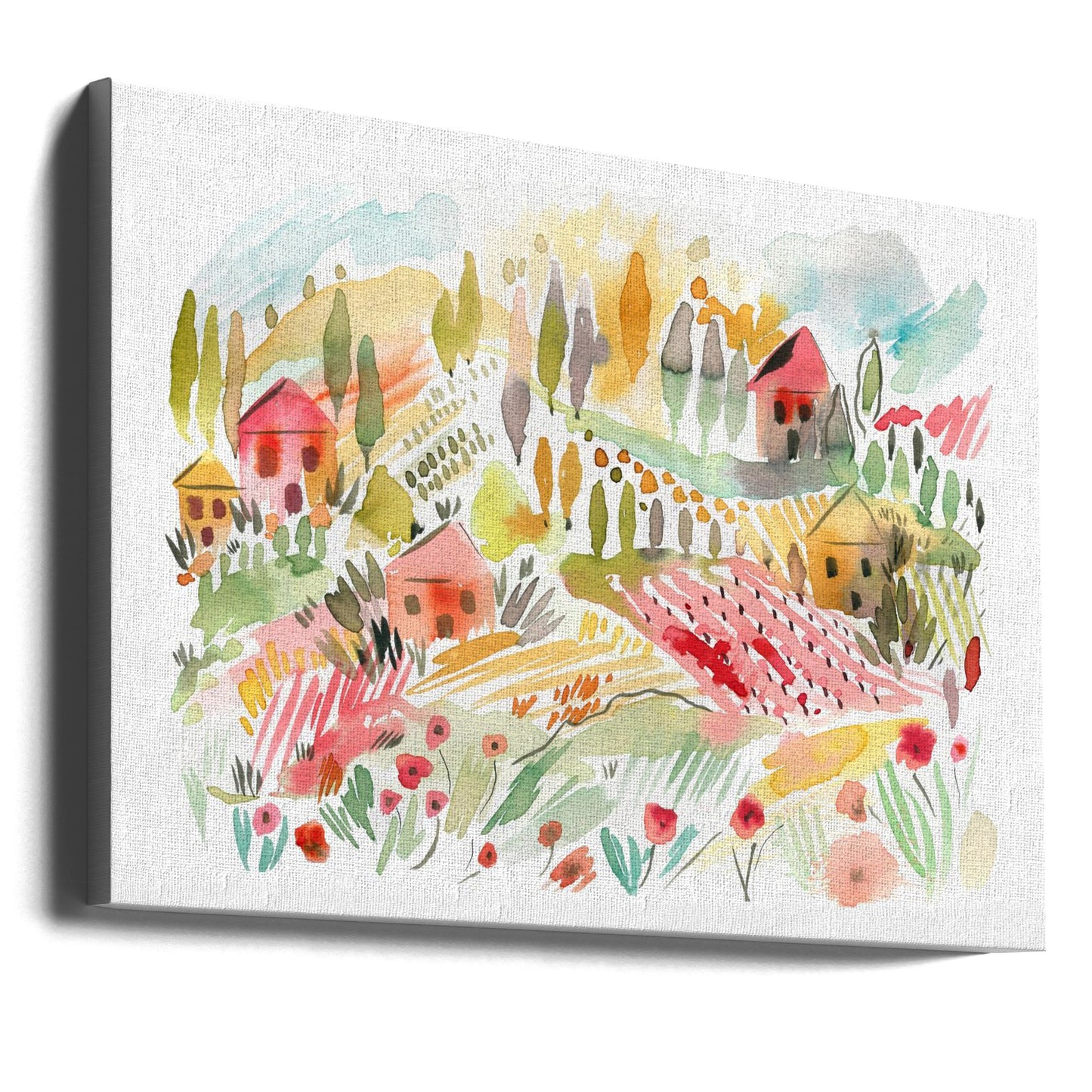 Tuscany Watercolor Landscape 1 | Canvas