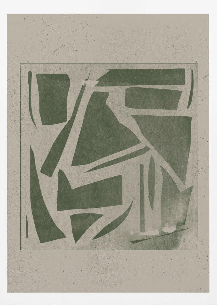 Grünes geometrisches Labyrinth | Poster