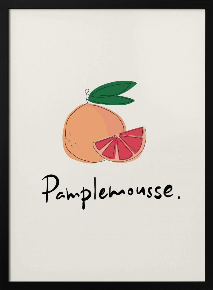 Modern French Fruits Collection "Grapefruit / Pamplemousse" | Poster