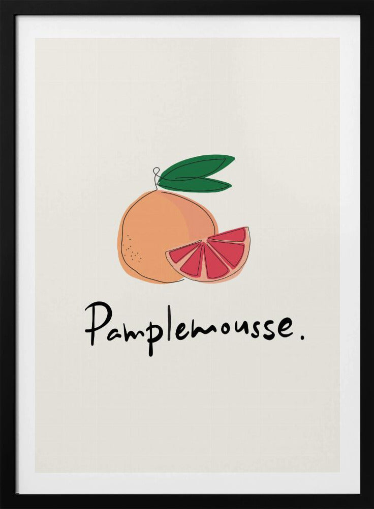 Modern French Fruits Collection "Grapefruit / Pamplemousse" | Poster