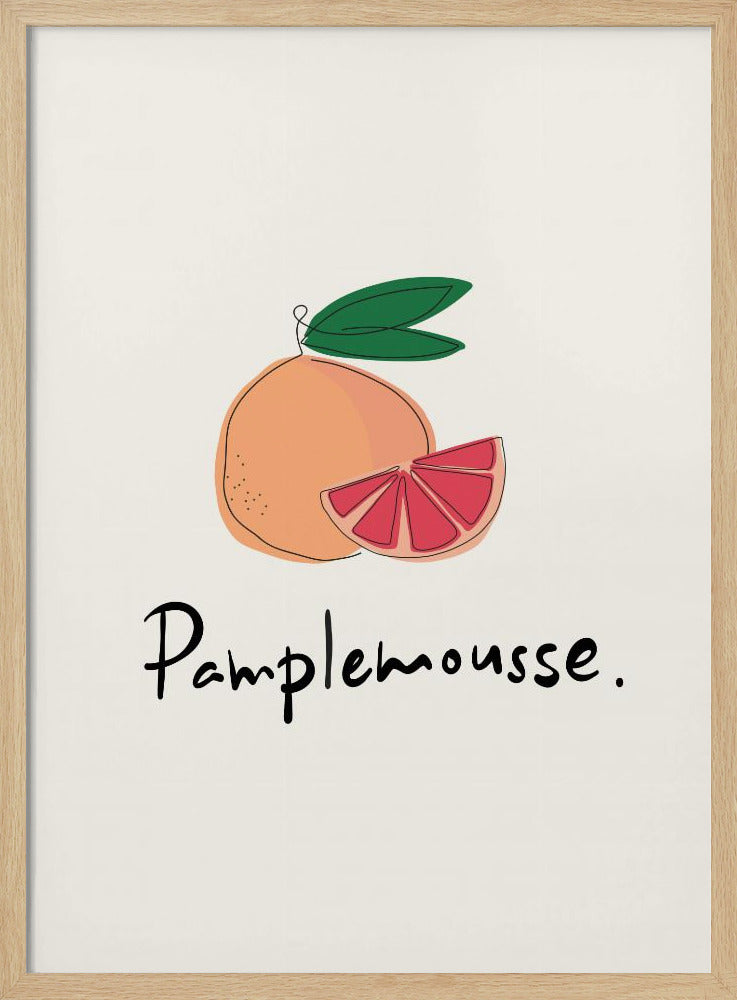 Modern French Fruits Collection "Grapefruit / Pamplemousse" | Poster