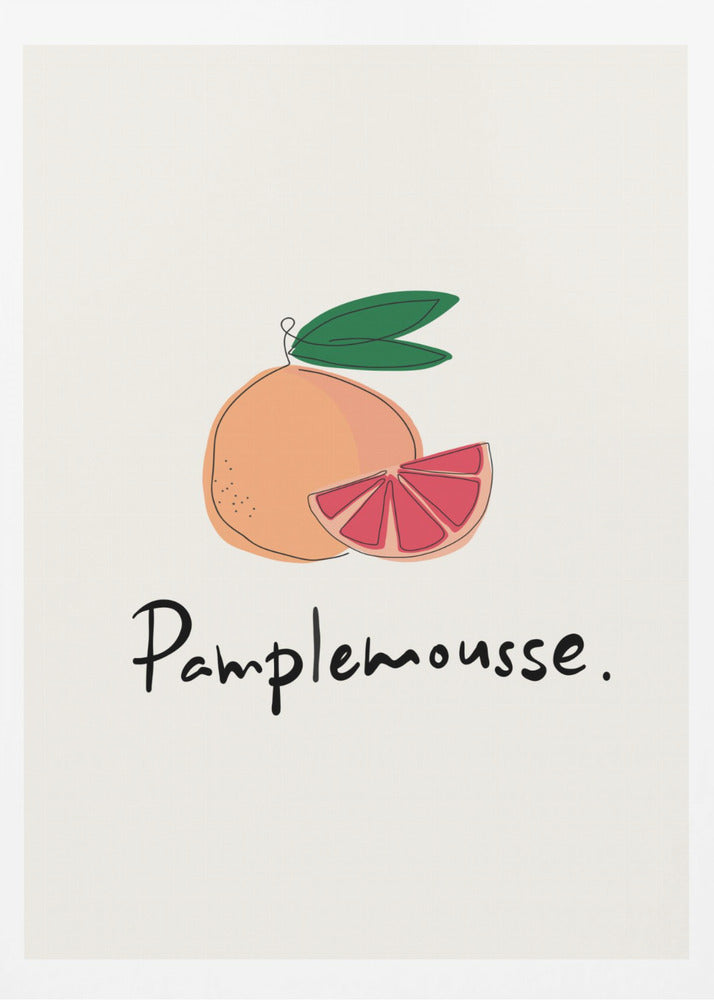 Modern French Fruits Collection "Grapefruit / Pamplemousse" | Poster