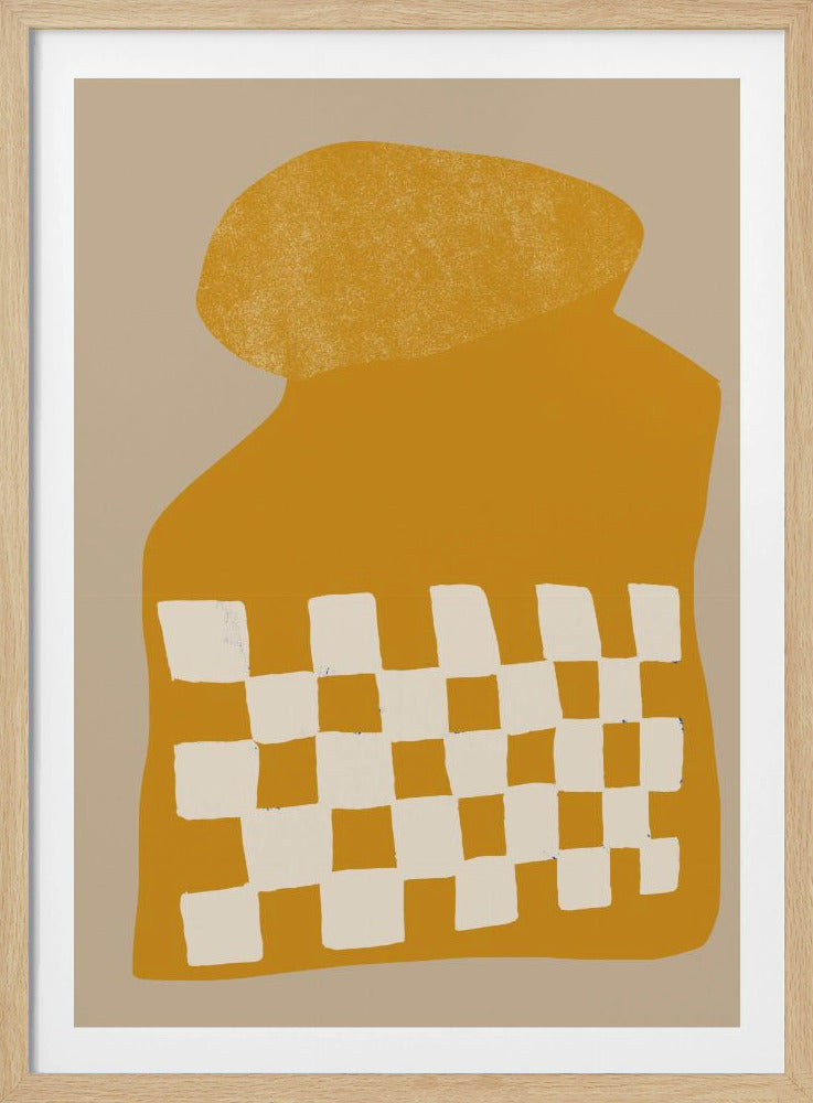 Golden Checkered Form | Poster