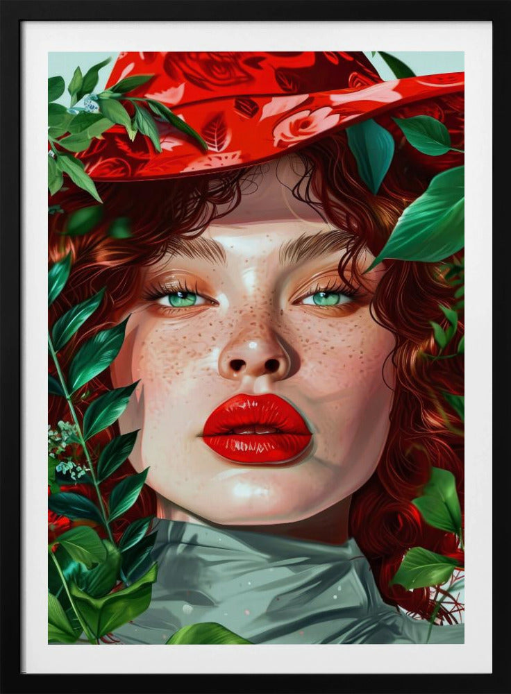 Woman With Green Eyes portrait | Poster