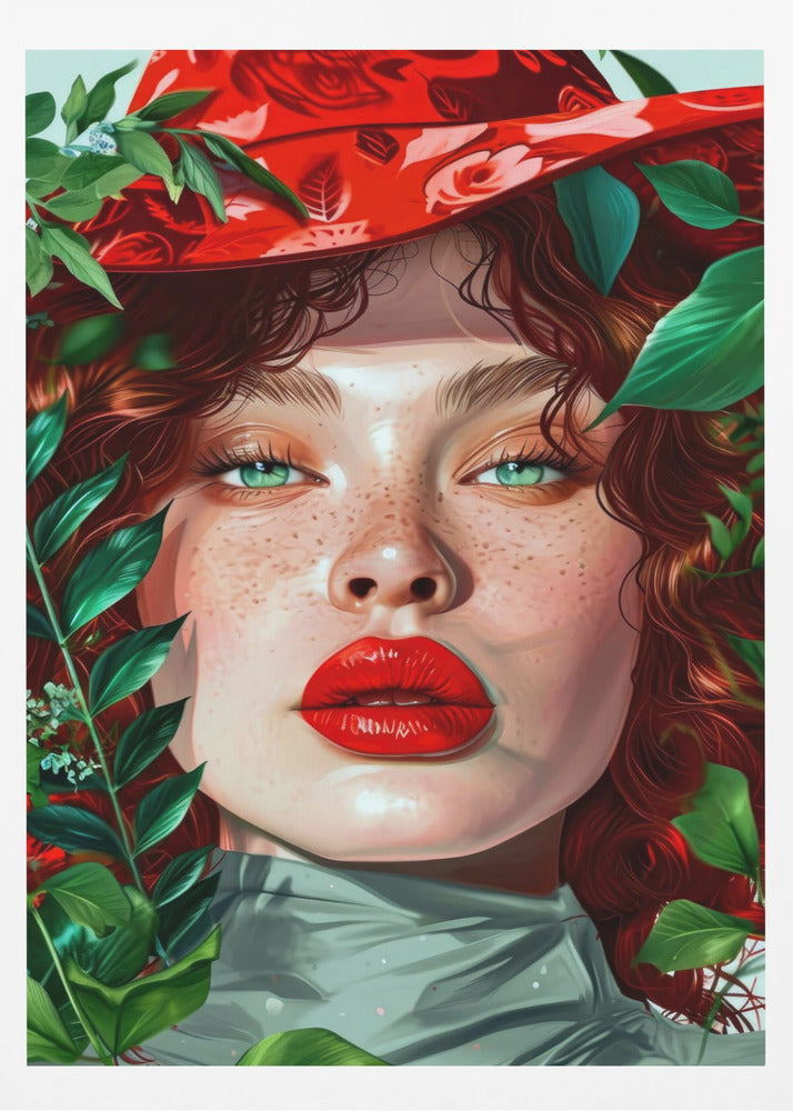 Woman With Green Eyes portrait | Poster