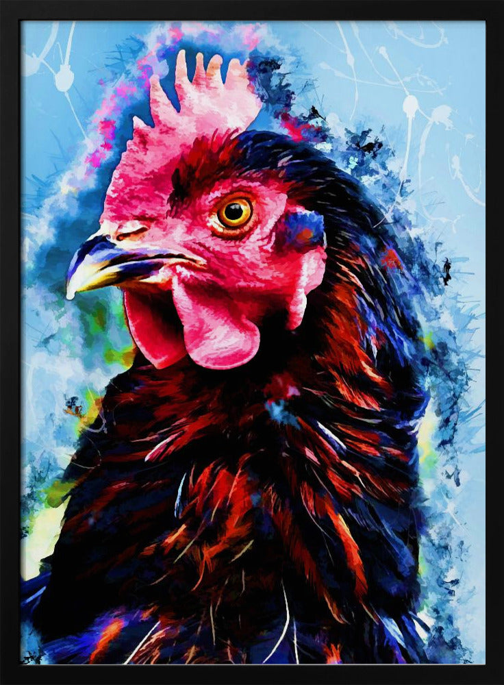 Animal Rooster Watercolor Animal Art | Poster