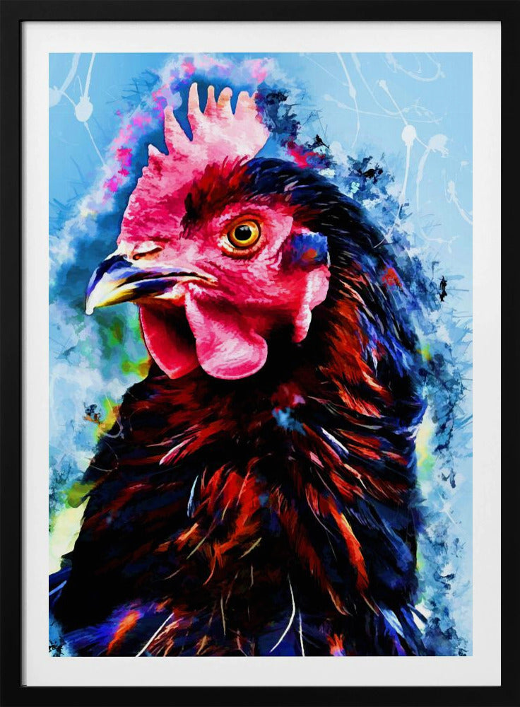 Animal Rooster Watercolor Animal Art | Poster