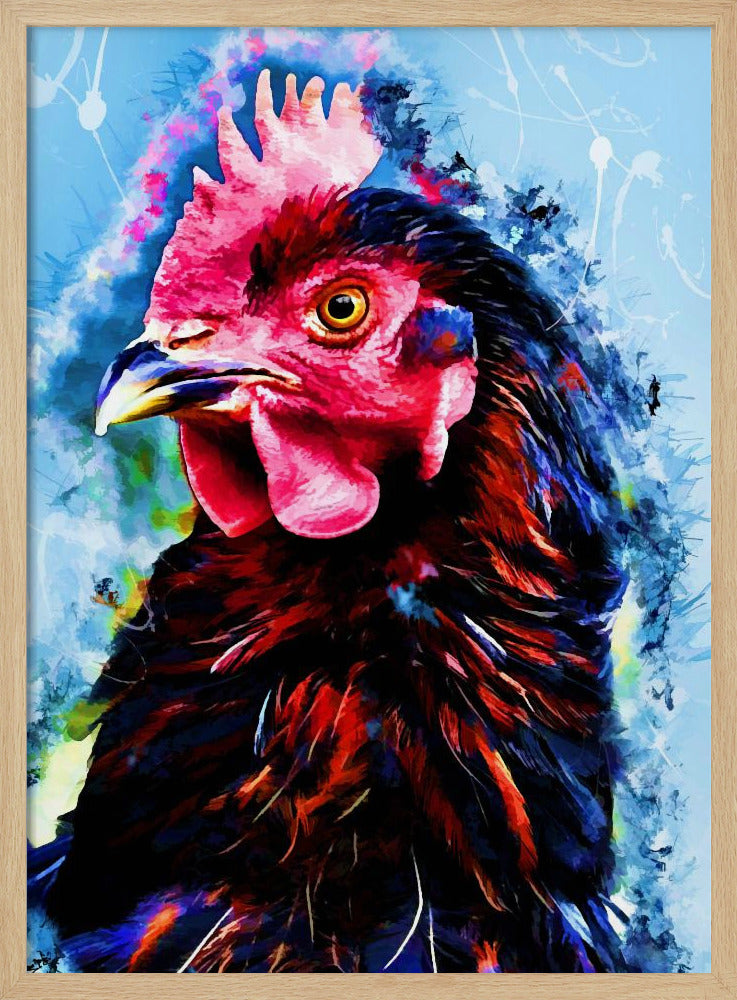 Animal Rooster Watercolor Animal Art | Poster