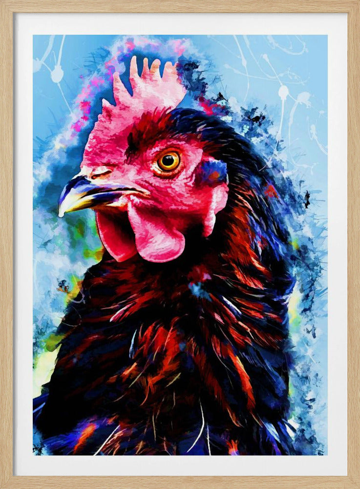 Animal Rooster Watercolor Animal Art | Poster