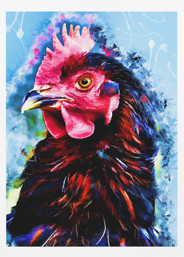 Animal Rooster Watercolor Animal Art | Poster