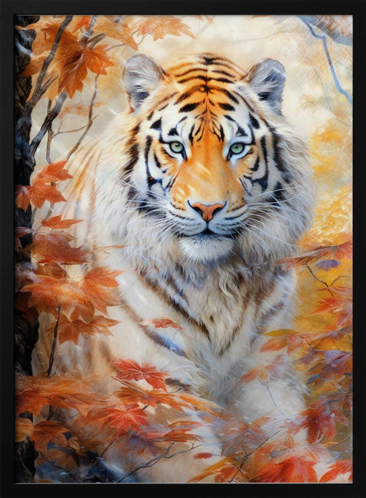 White Tiger Watercolor Animal Art | Poster