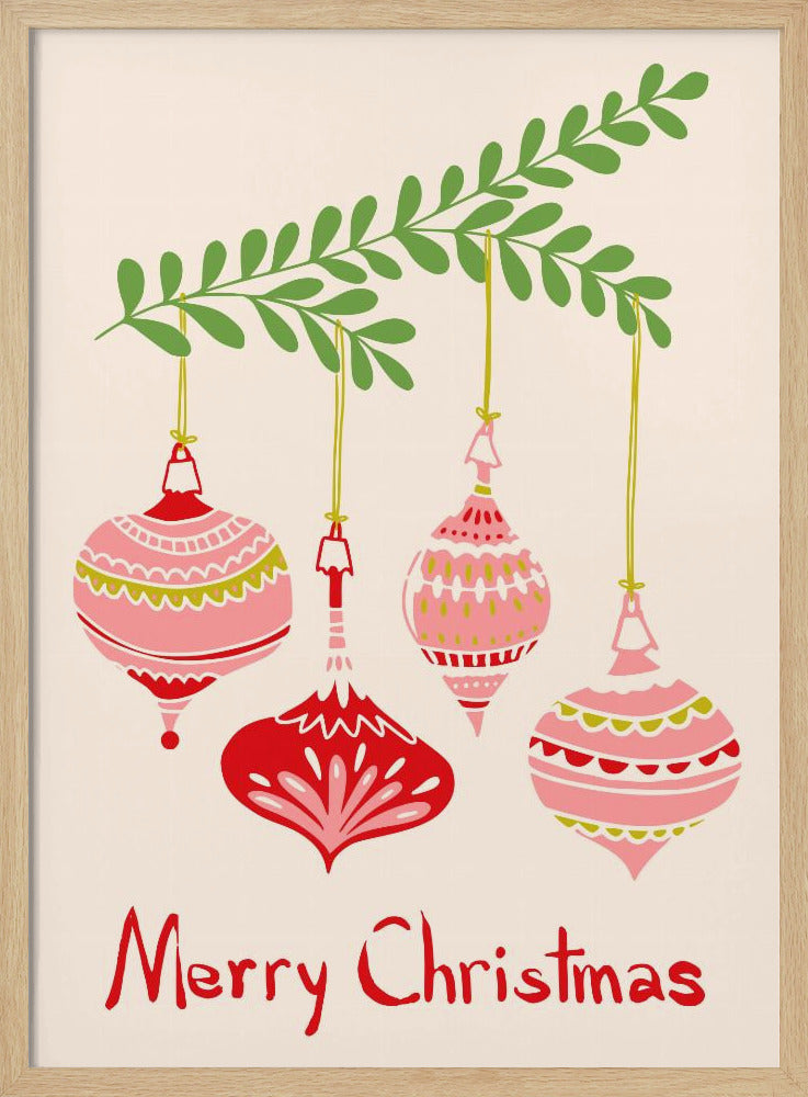 Cheerful little Christmas baubles | Poster