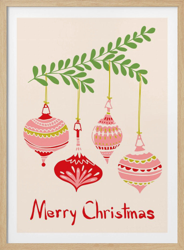 Cheerful little Christmas baubles | Poster