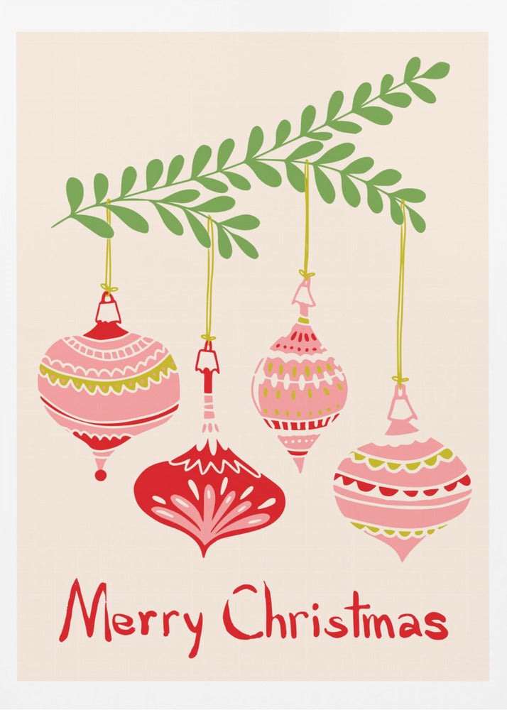 Cheerful little Christmas baubles | Poster