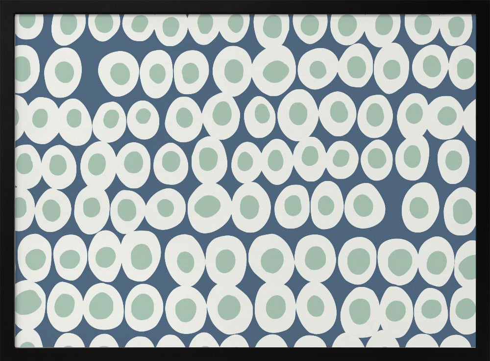 Wonderful bold dots blue and mint pattern | Poster