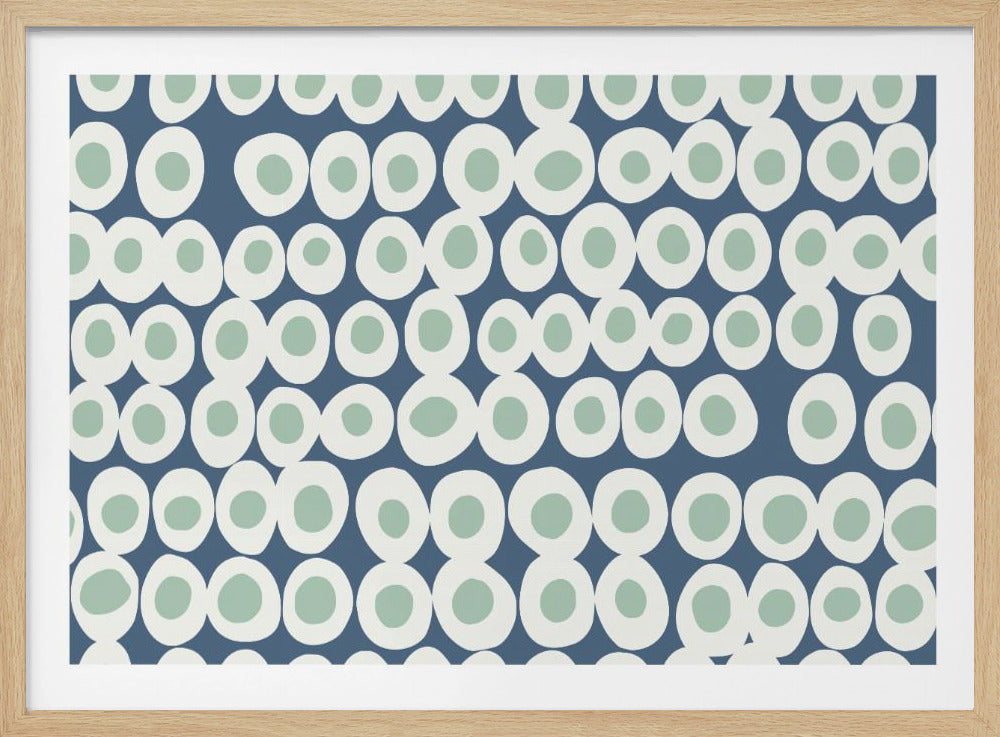 Wonderful bold dots blue and mint pattern | Poster
