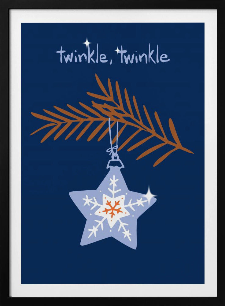 Cheerful twinkle Christmas star blue | Poster