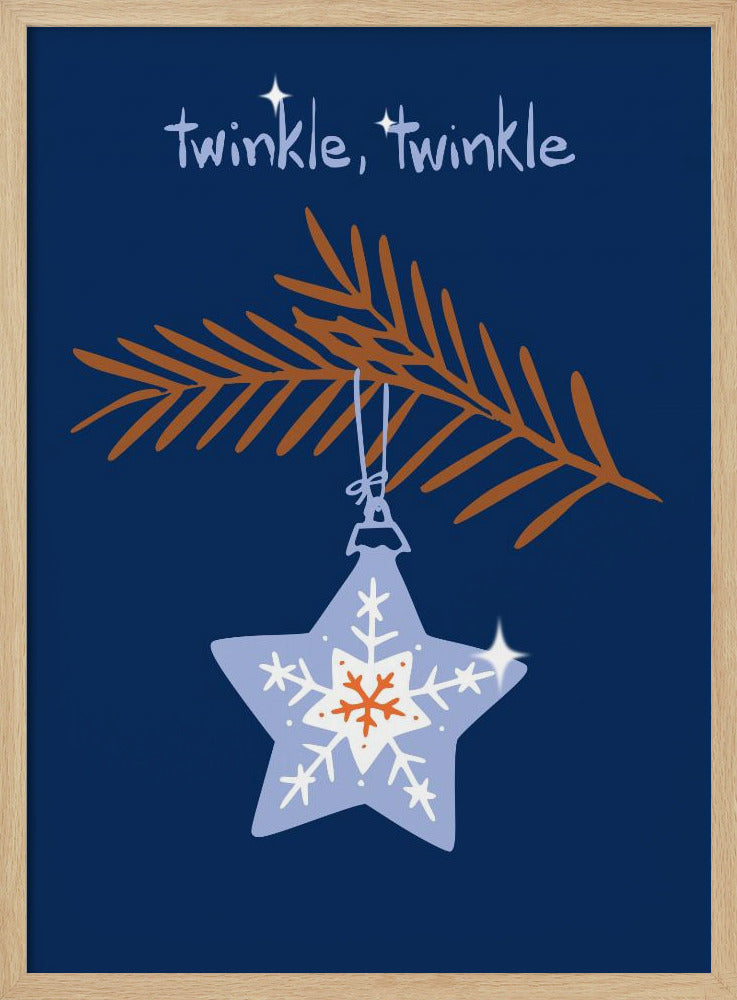 Cheerful twinkle Christmas star blue | Poster