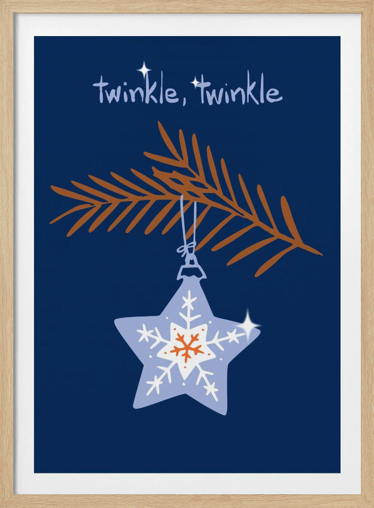 Cheerful twinkle Christmas star blue | Poster