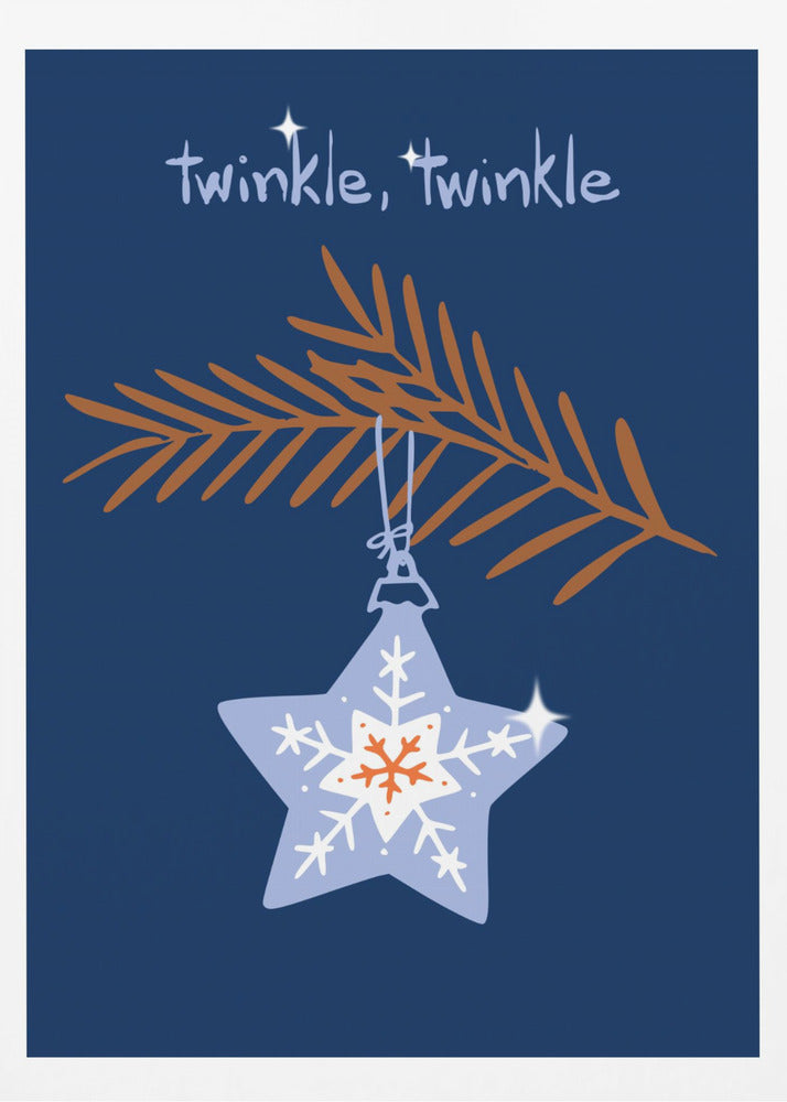 Cheerful twinkle Christmas star blue | Poster