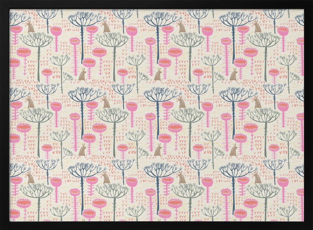 Block print scandinavian meadow | Poster