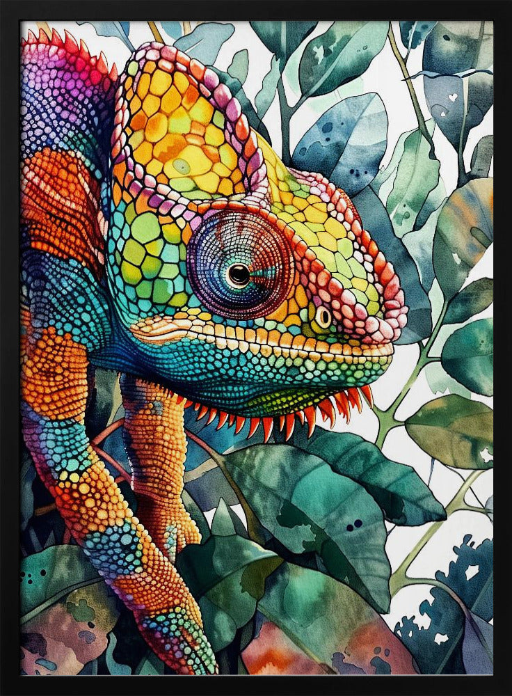 Chameleon watercolor animal art 6 | Poster