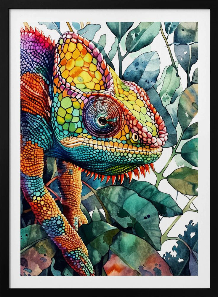 Chameleon watercolor animal art 6 | Poster