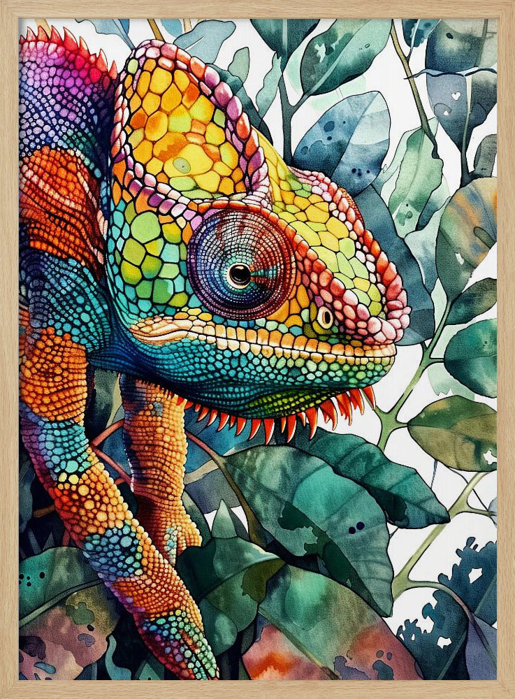 Chameleon watercolor animal art 6 | Poster
