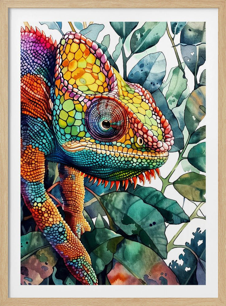 Chameleon watercolor animal art 6 | Poster